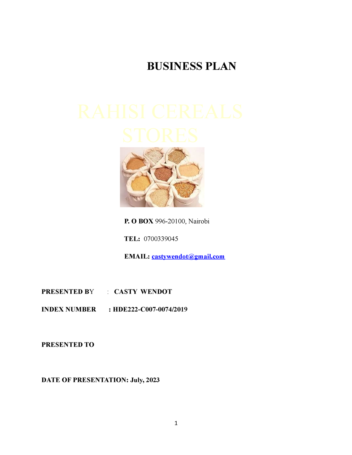 jkuat business plan sample