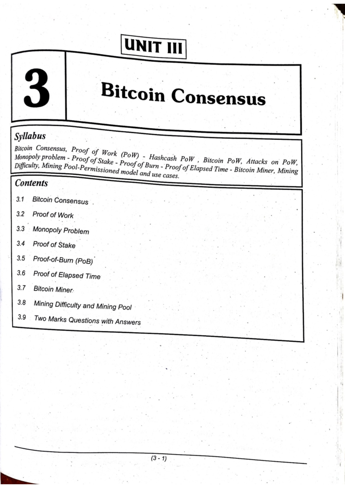 unit 3 bitcoin consensus - UNIT 3 Bitcoin Consensus Syllabus Bitcoin ...