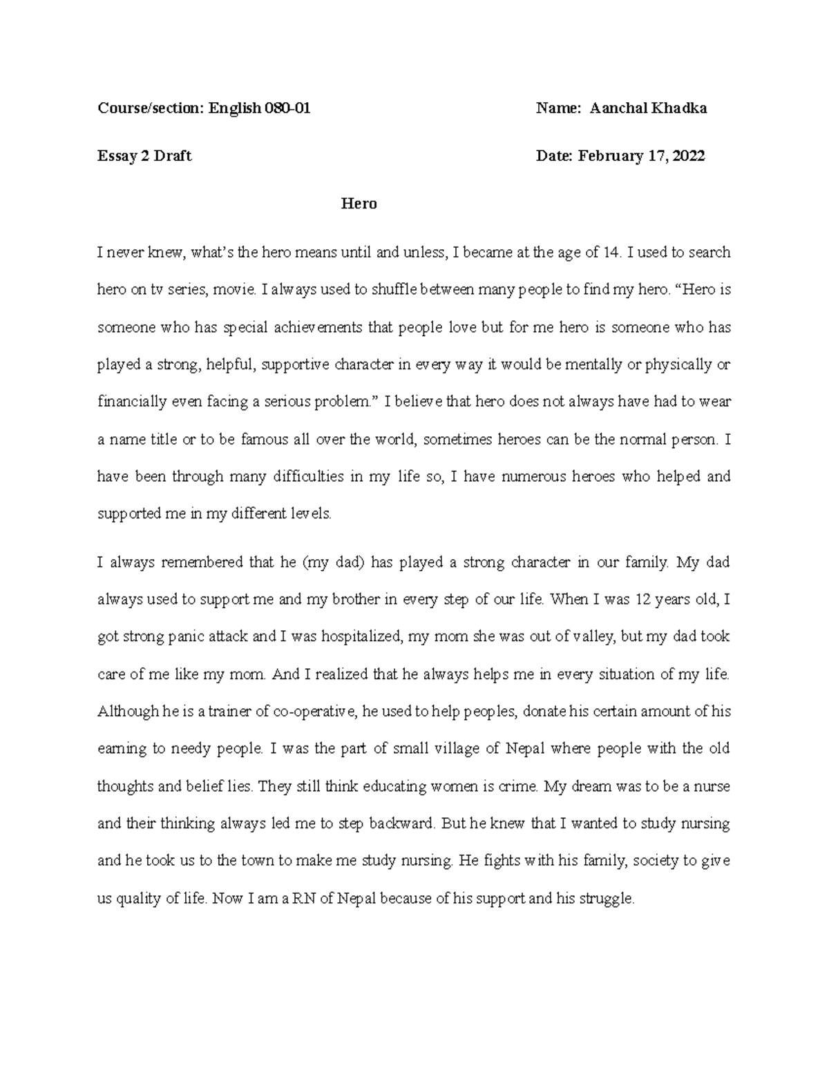 course hero essay