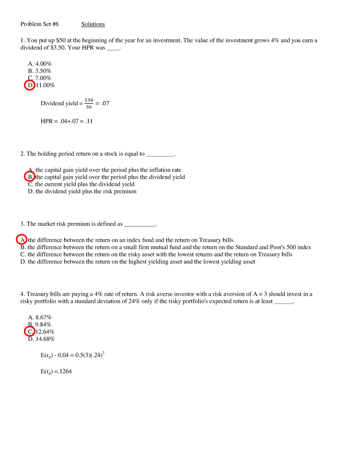 PS6 Sol - PS6 Sol Academic Year 21/22 - Problem Set #6 Solutions You ...