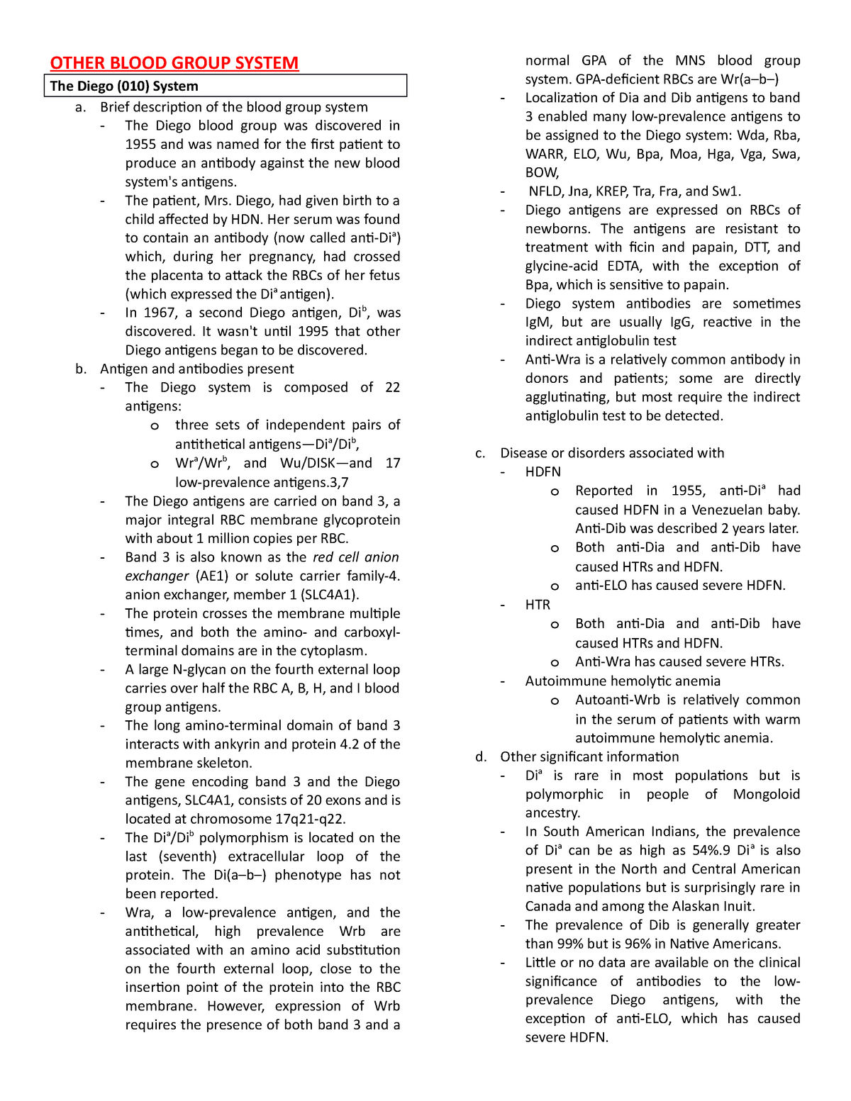 Other Blood Group Systems Compilation OTHER BLOOD GROUP SYSTEM The 