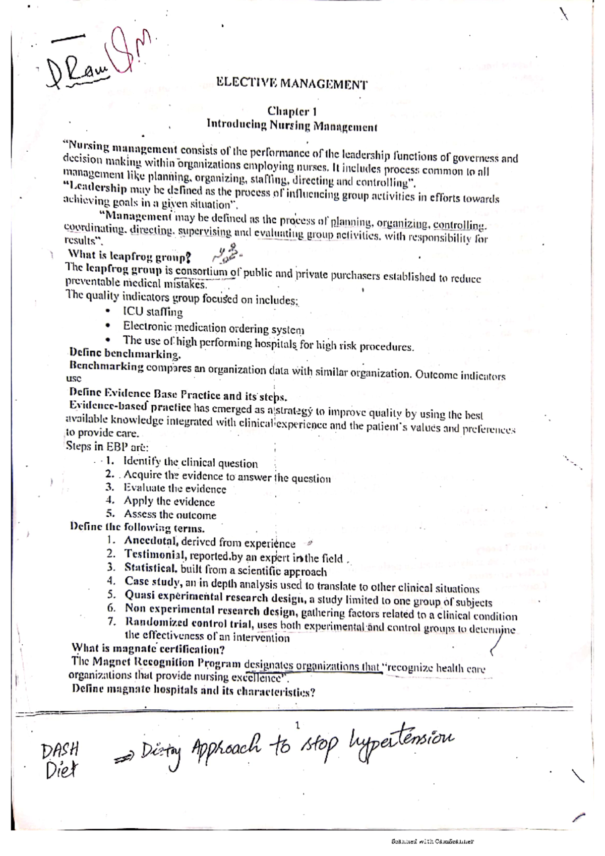 Elective Management - B. Sc. Nursing Post RN - Studocu