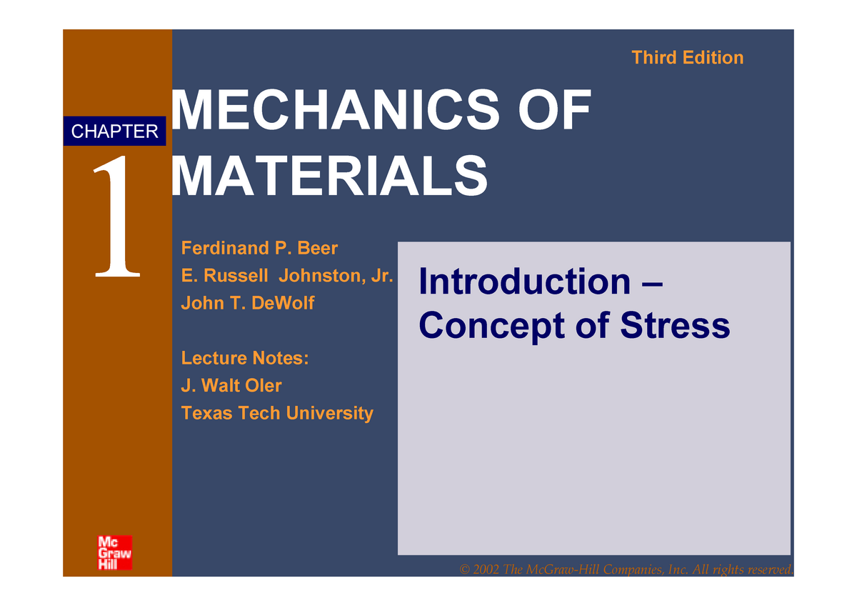 Wolf stress. Strain Mechanics of materials. Material Mechanics problems. Lectures materials. Third Edition.