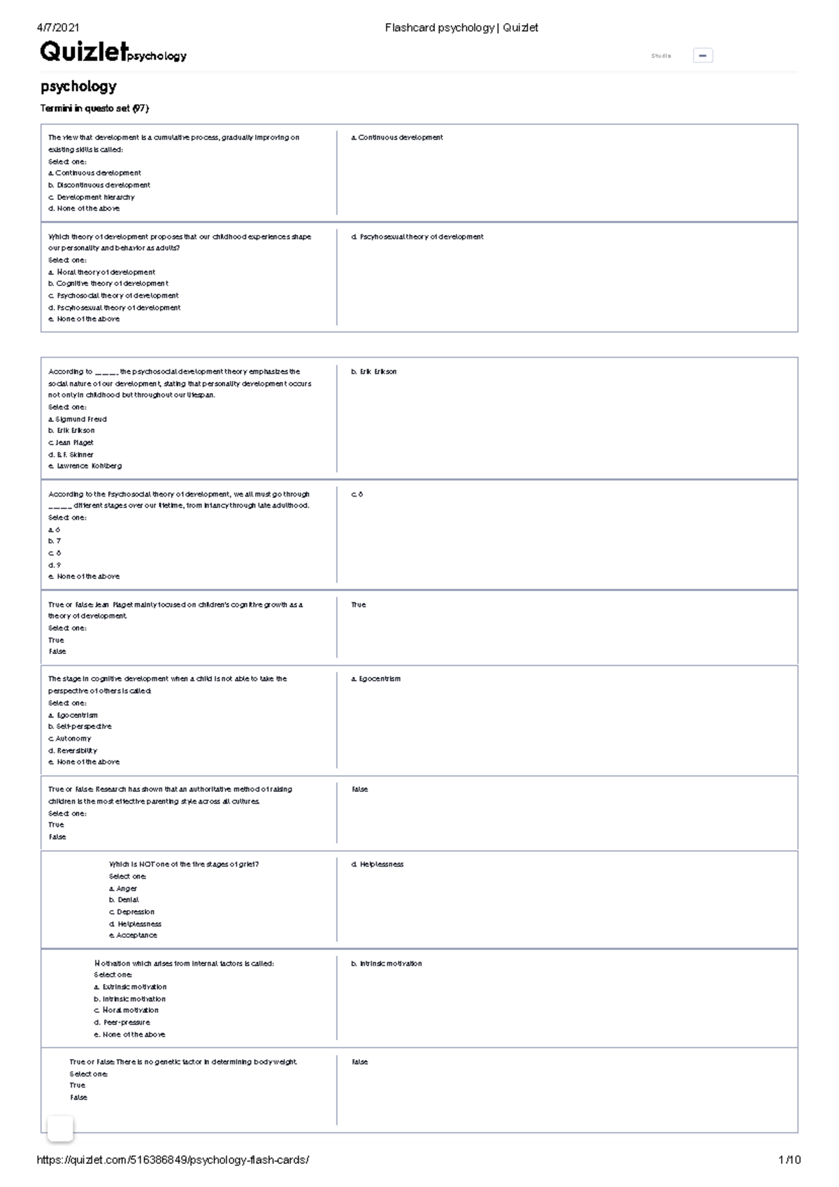 Flashcard Psychology Quizlet Y Psychology Termini In Questo Set 97   Thumb 1200 1697 