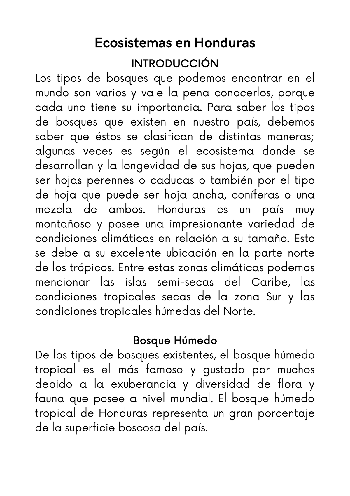 Ecosistemas En Honduras Información Ecosistemas En Honduras IntroducciÓn Los Tipos De 6769