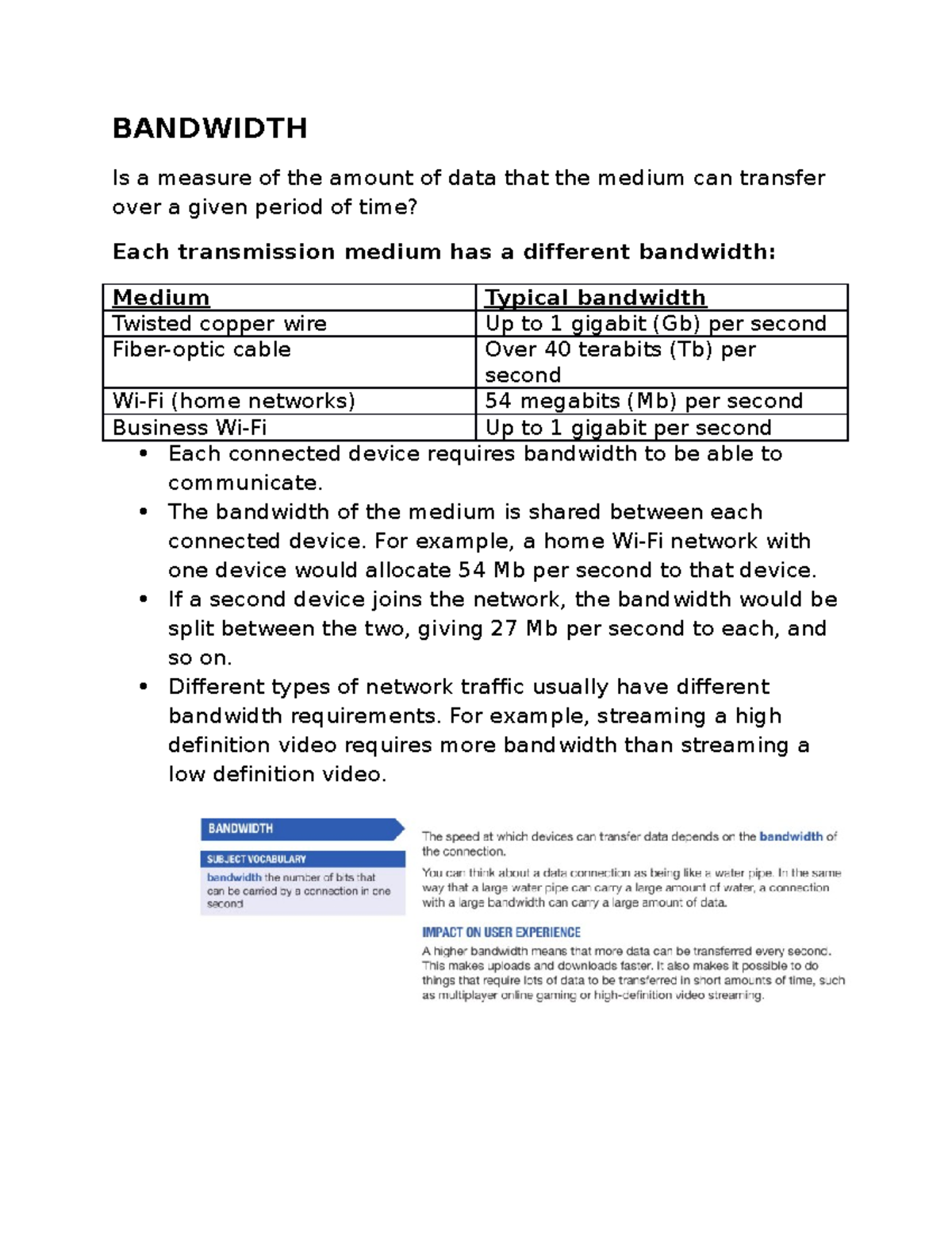 Bandwidth - BANDWIDTH Is a measure of the amount of data that the ...