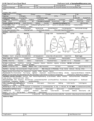 SOC Cheat Sheet - OASIS Body Systems - OASIS Start Of Care Cheat Sheet ...