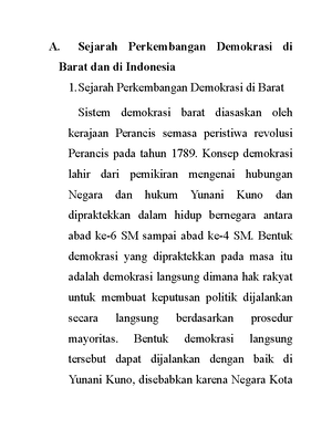 Sejarah Perkembangan Demokrasi Di Barat Dan Di Indonesia - A. Sejarah ...