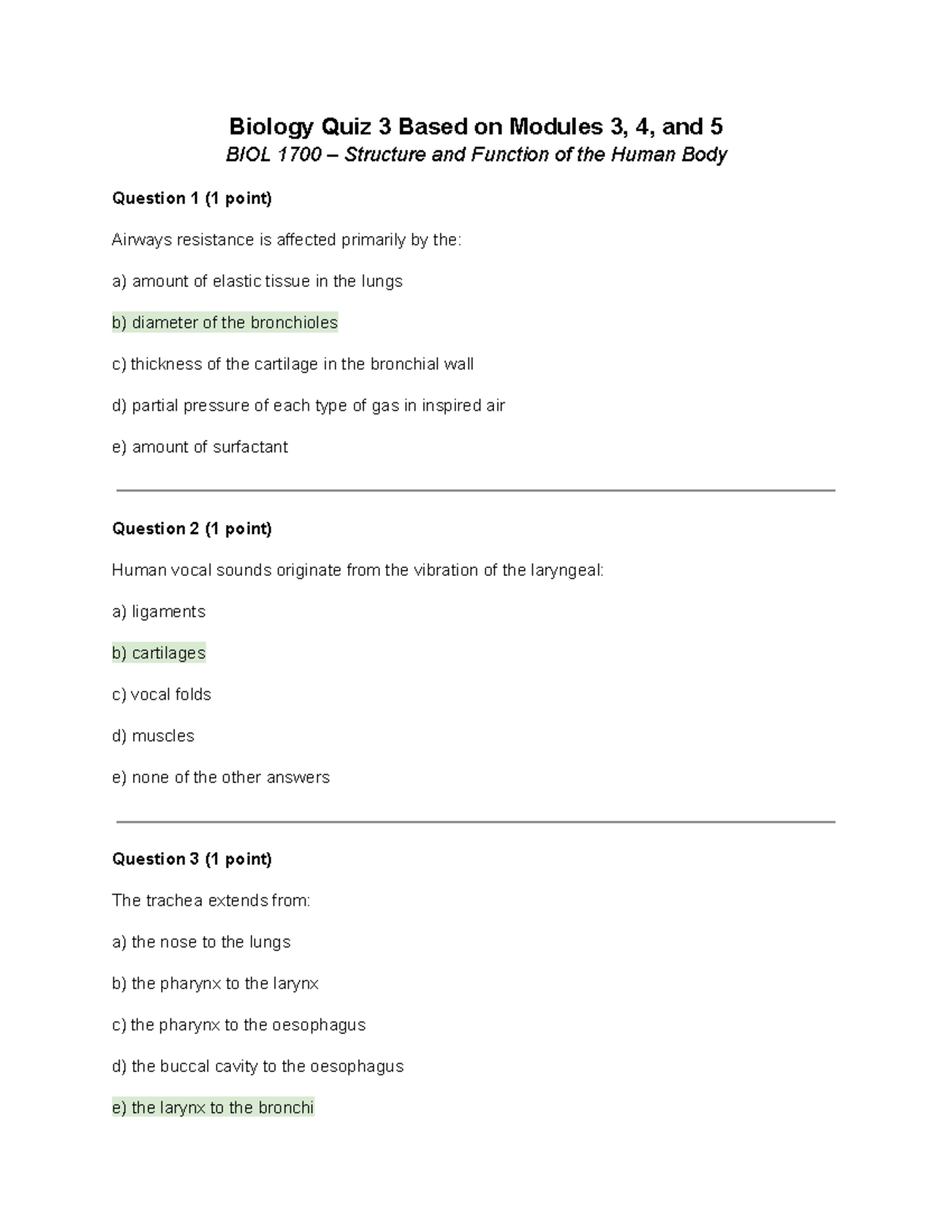 Biology Quiz 3 Based On Modules 3, 4, And 5 - Biology Quiz 3 Based On ...