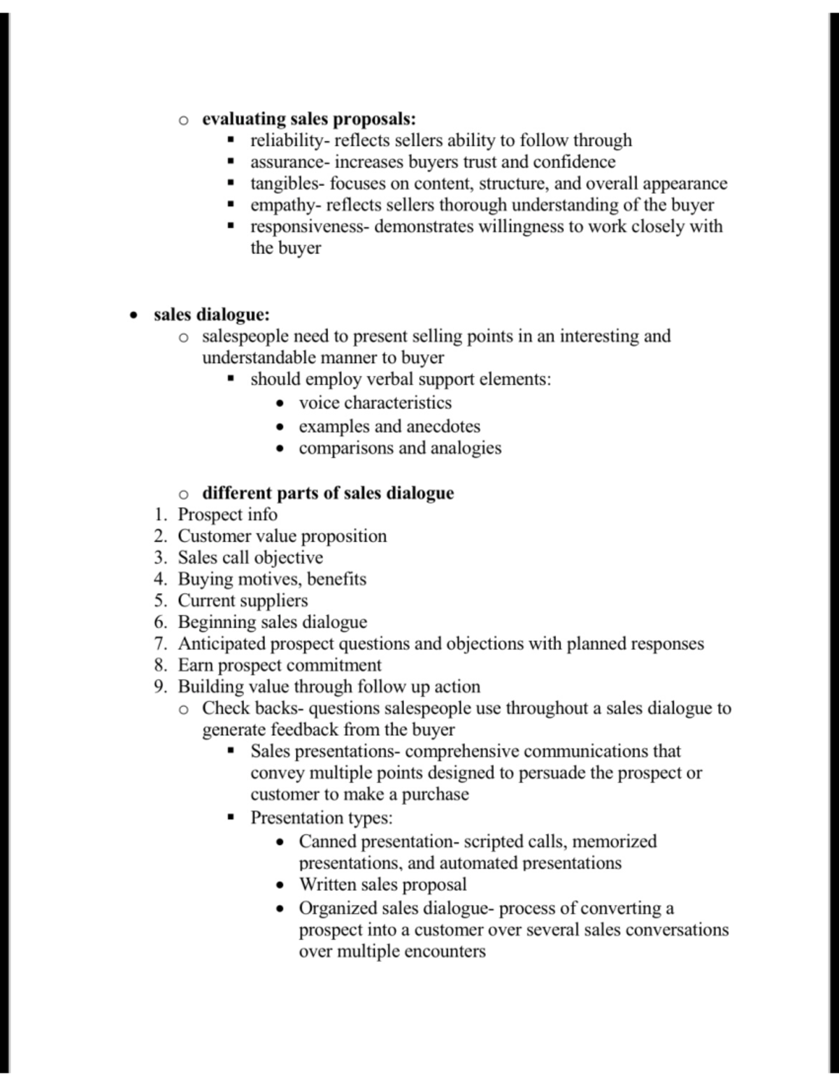 Personal Selling Exam 3 Notes - MKT 4113 - Studocu