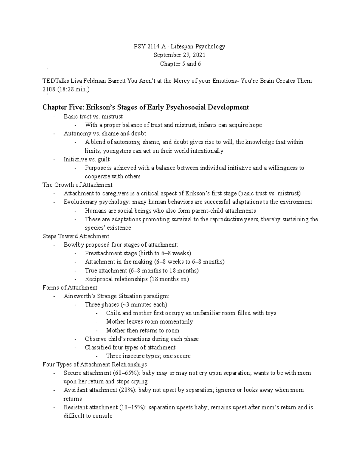 Chapter 5 6 PSY 2114 A Lifespan Psychology September 29, 2021