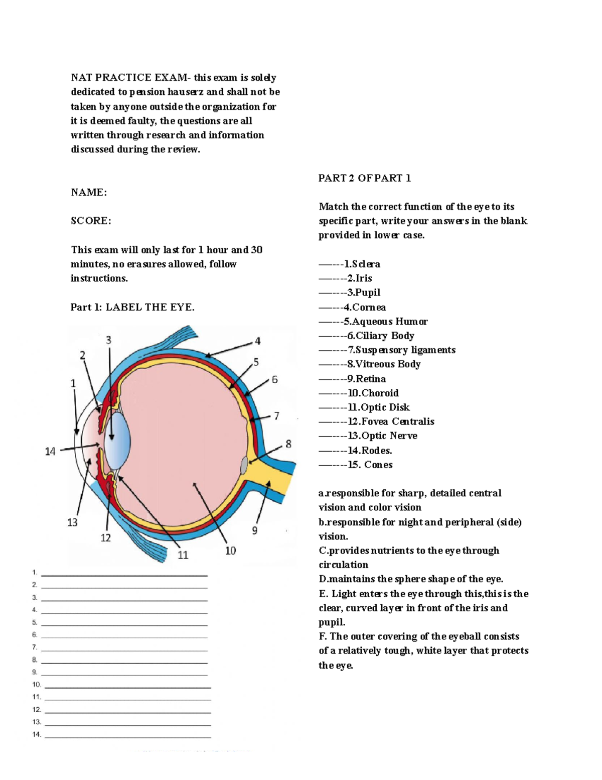 NAT Practice EXAM - ... - NAT PRACTICE EXAM- this exam is solely ...