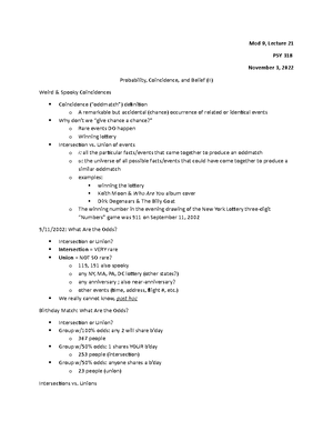 Chapter 1 and 2 Reading Notes - Chapter 1 and 2 Reading Notes PSY 318 ...