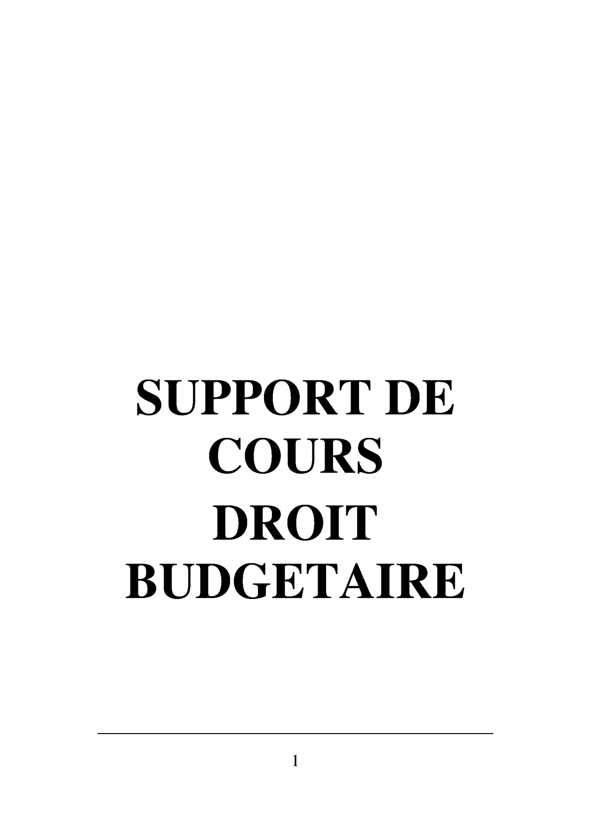 Support Droit Budgetaire ALCenter - SUPPORT DE COURS DROIT BUDGETAIRE ...