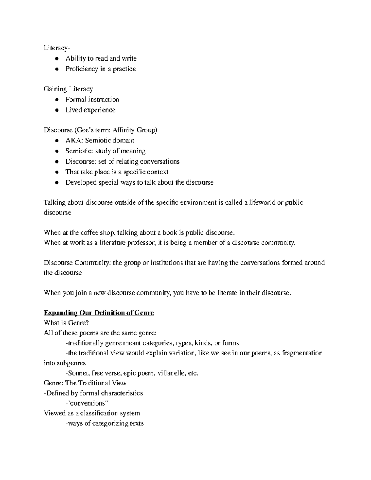 Inter Comp Notes - Literacy- Ability to read and write Proficiency in a ...