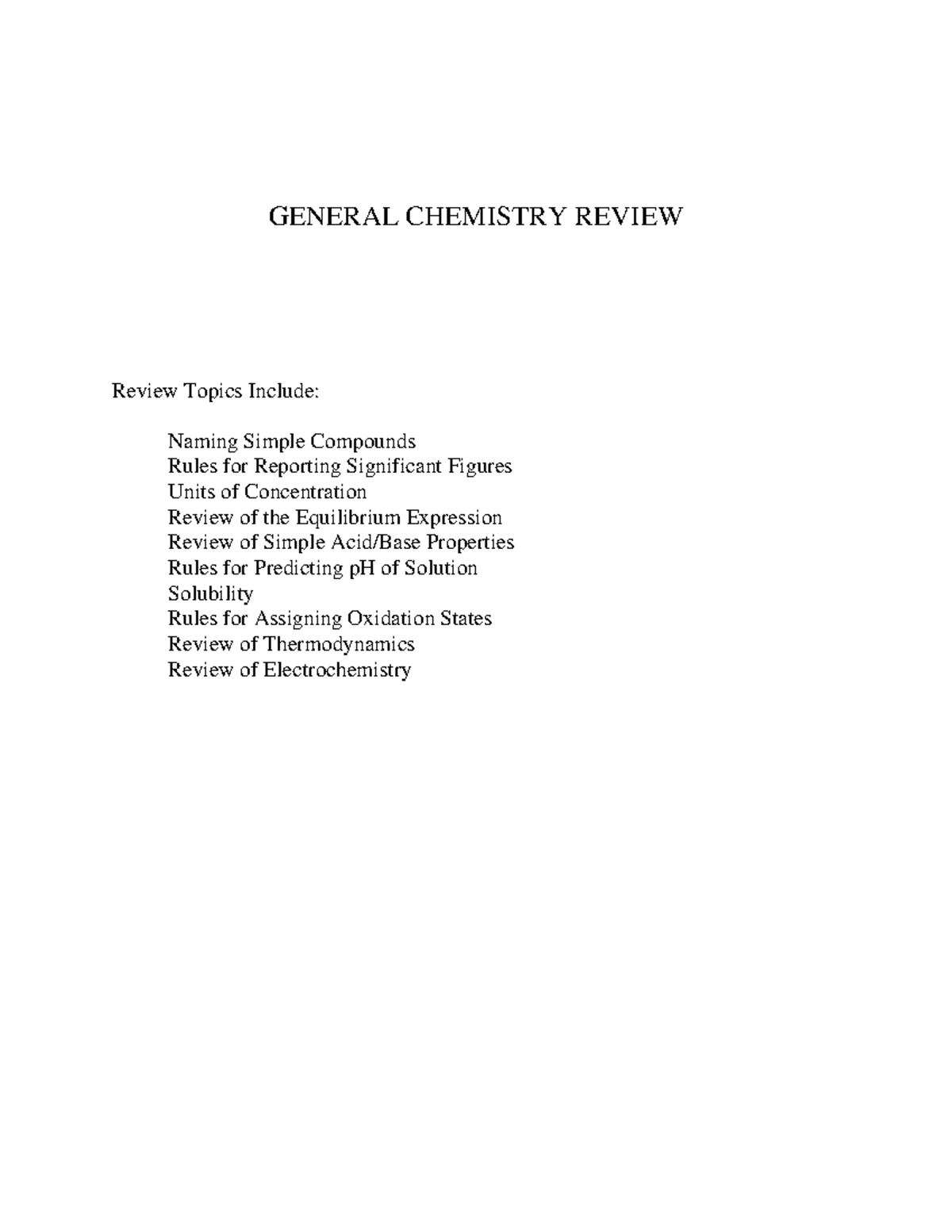 Gen-chem-reviewer - First Quarter - GENERAL CHEMISTRY REVIEW Review ...