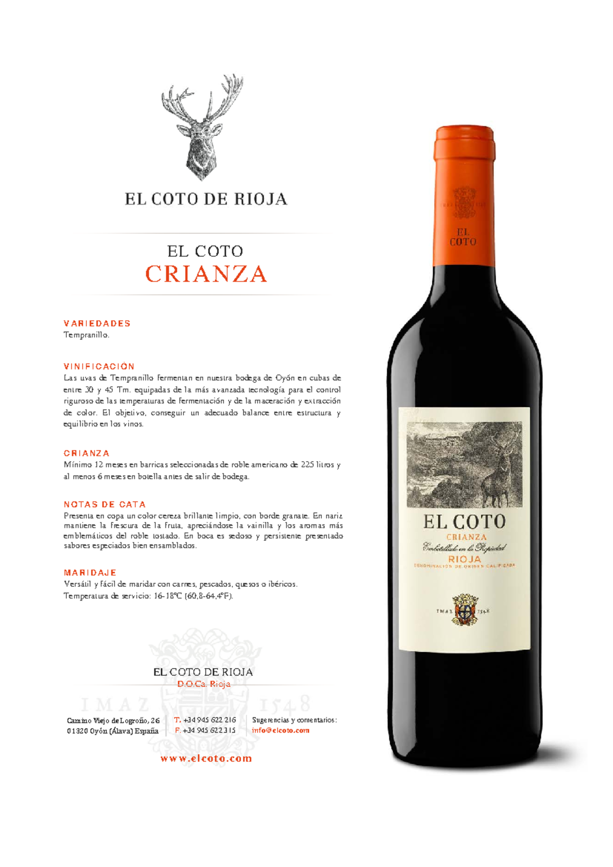 EL COTO Crianza - Vinos - EL COTO CRIANZA V A R I E D A D E S ...