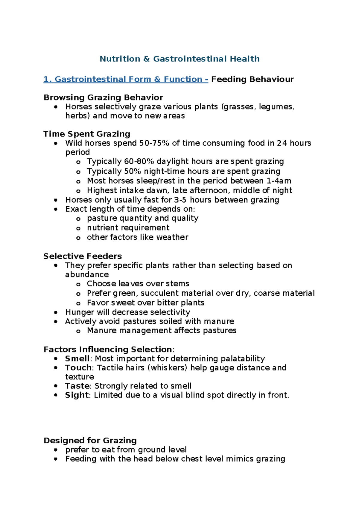 All Nutrition Notes - Nutrition & Gastrointestinal Health 1 ...