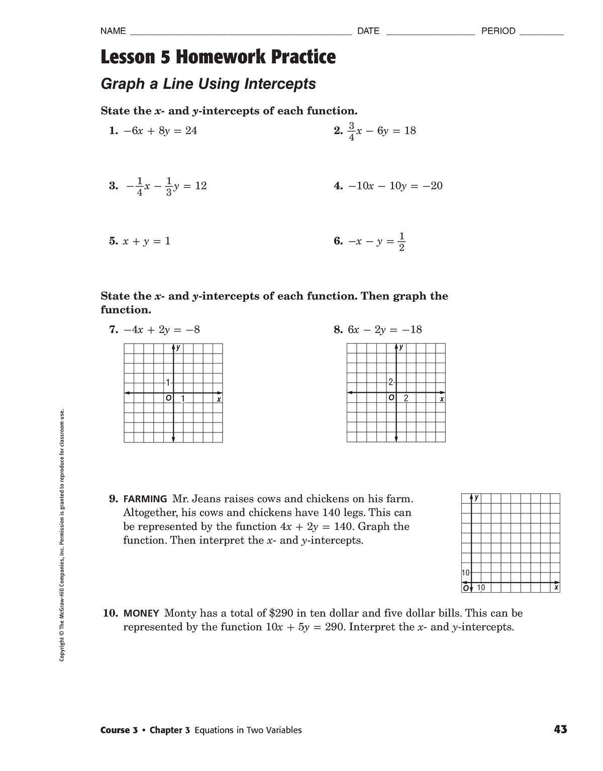 random activity to get a free download Course 3 • Chapter 3 Equations