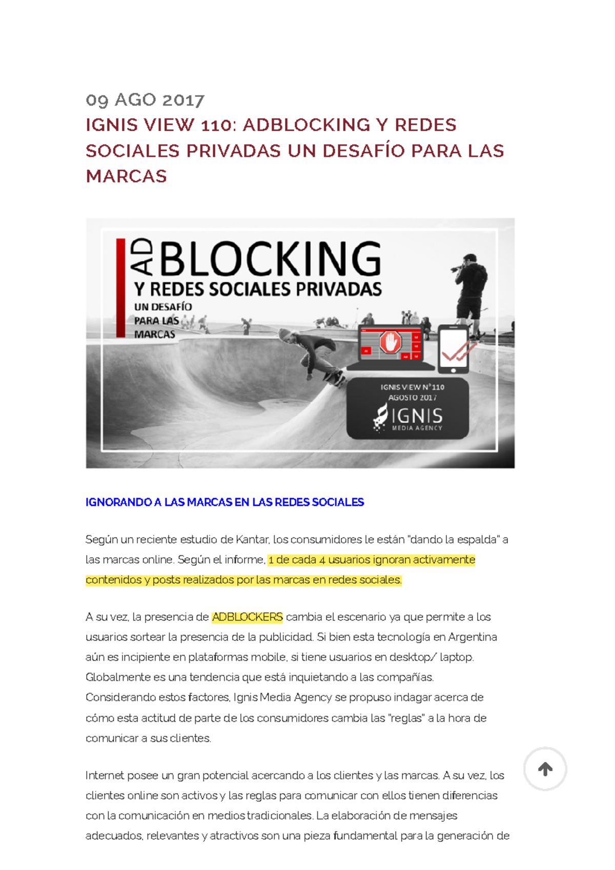AD Blocking y redes sociales privadas Un desafío para las marcas - 09 ...