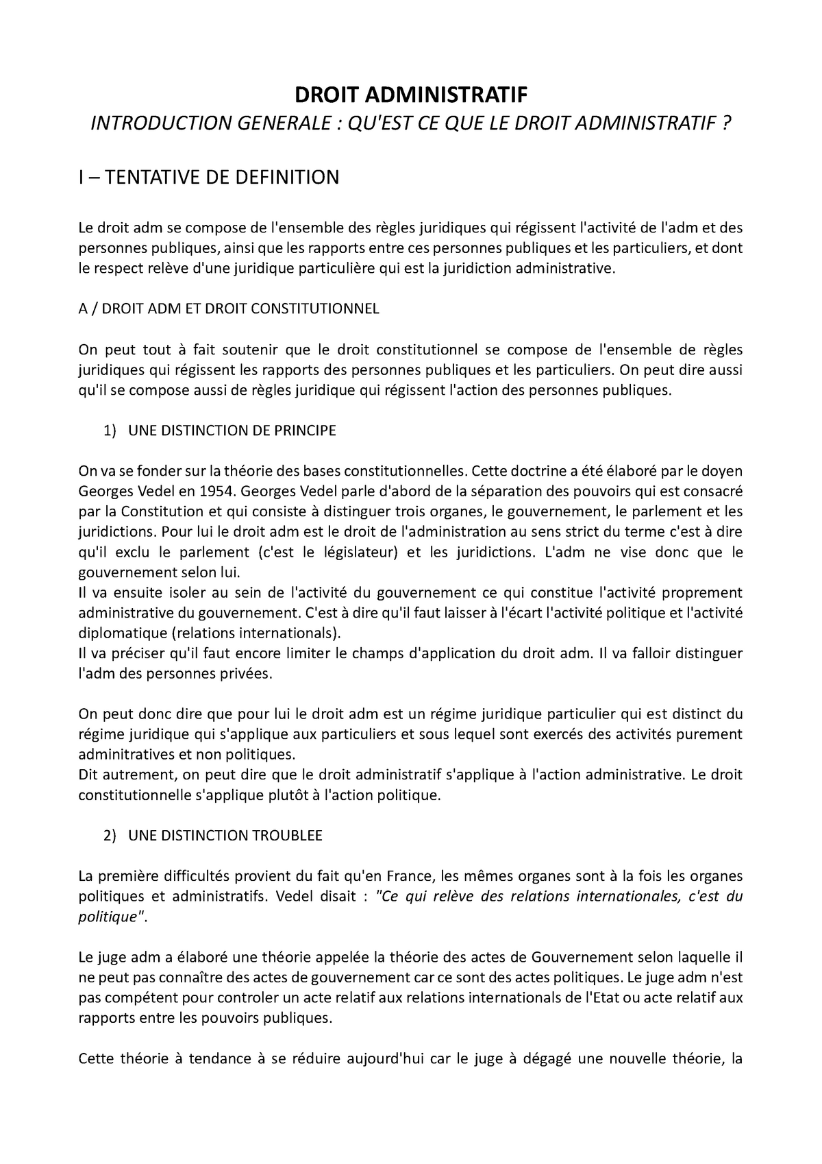 dissertation sur la definition du droit administratif