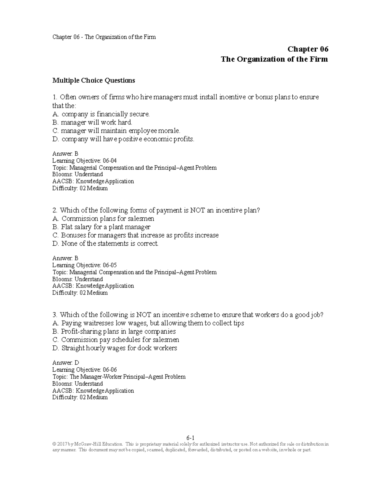 Test Bank For Managerial Economics And Business Strategy Chapter 6 ...