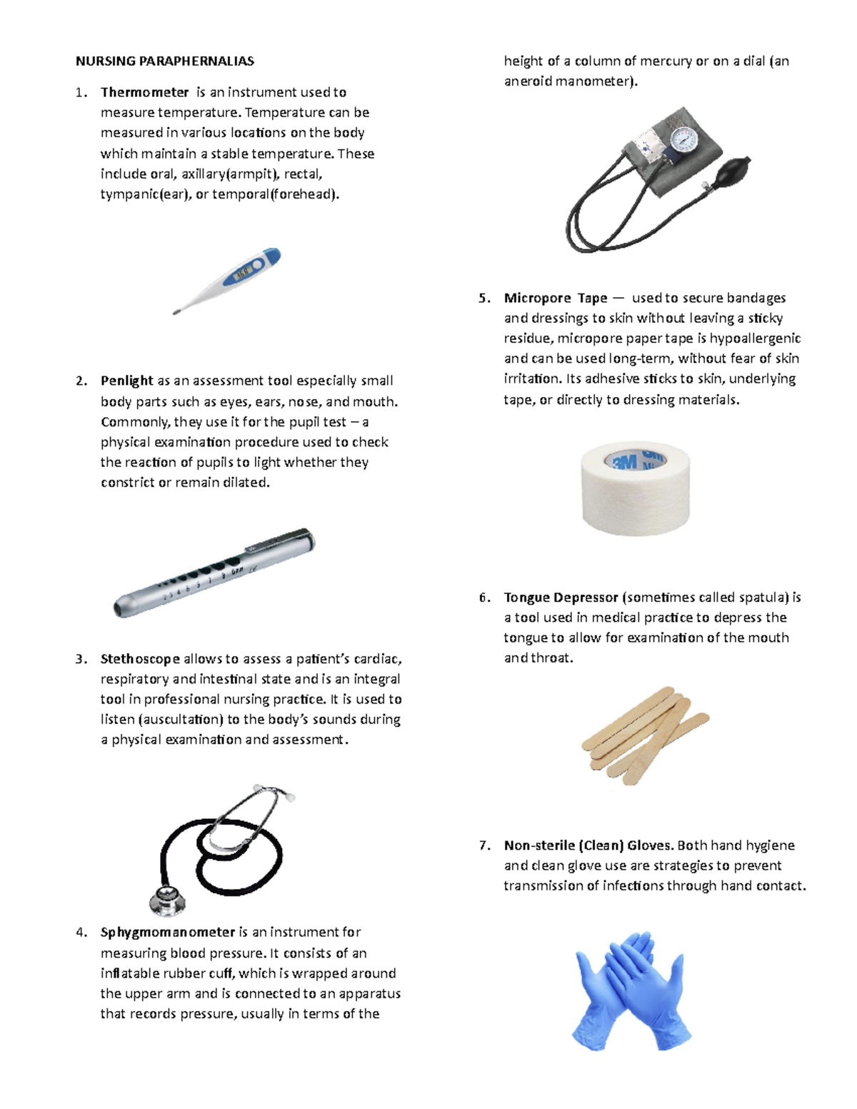 Nursing Paraphernalia NURSING PARAPHERNALIAS Thermometer is an