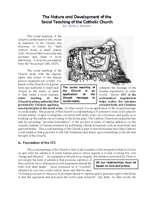 Gaudium et Spes - Lecture notes 1 - Gaudium et Spes Pastoral Constitution  on the Church in the - Studocu