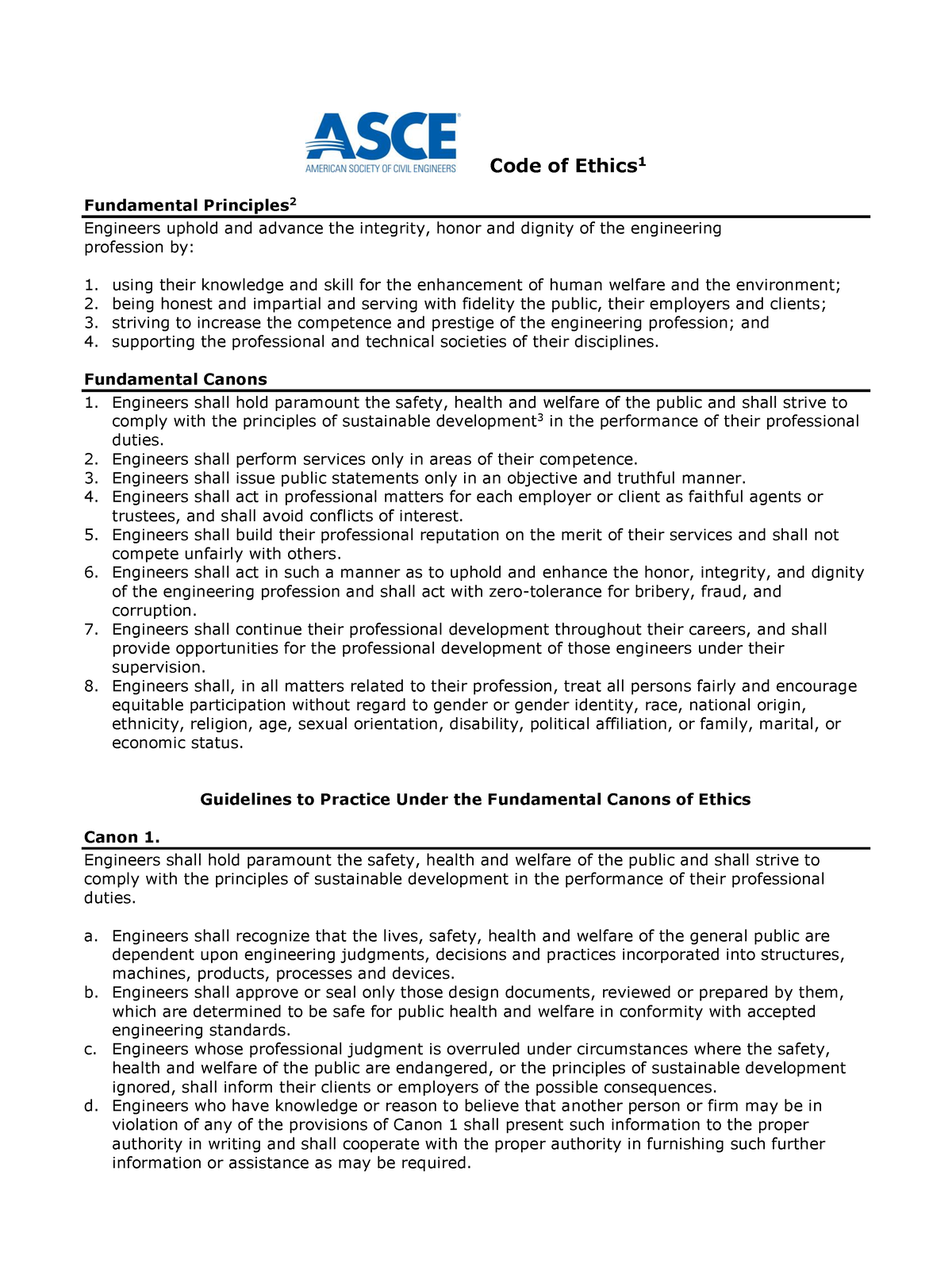 Code of Ethics - Fundamental Canons Engineers shall hold paramount the ...