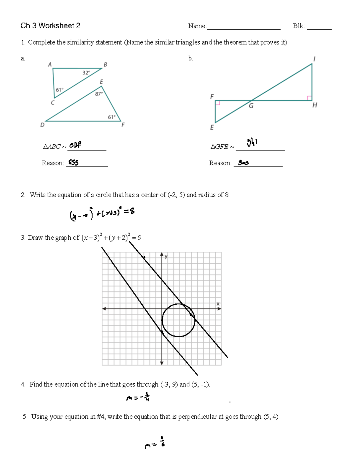 geometry 3.2 homework answers