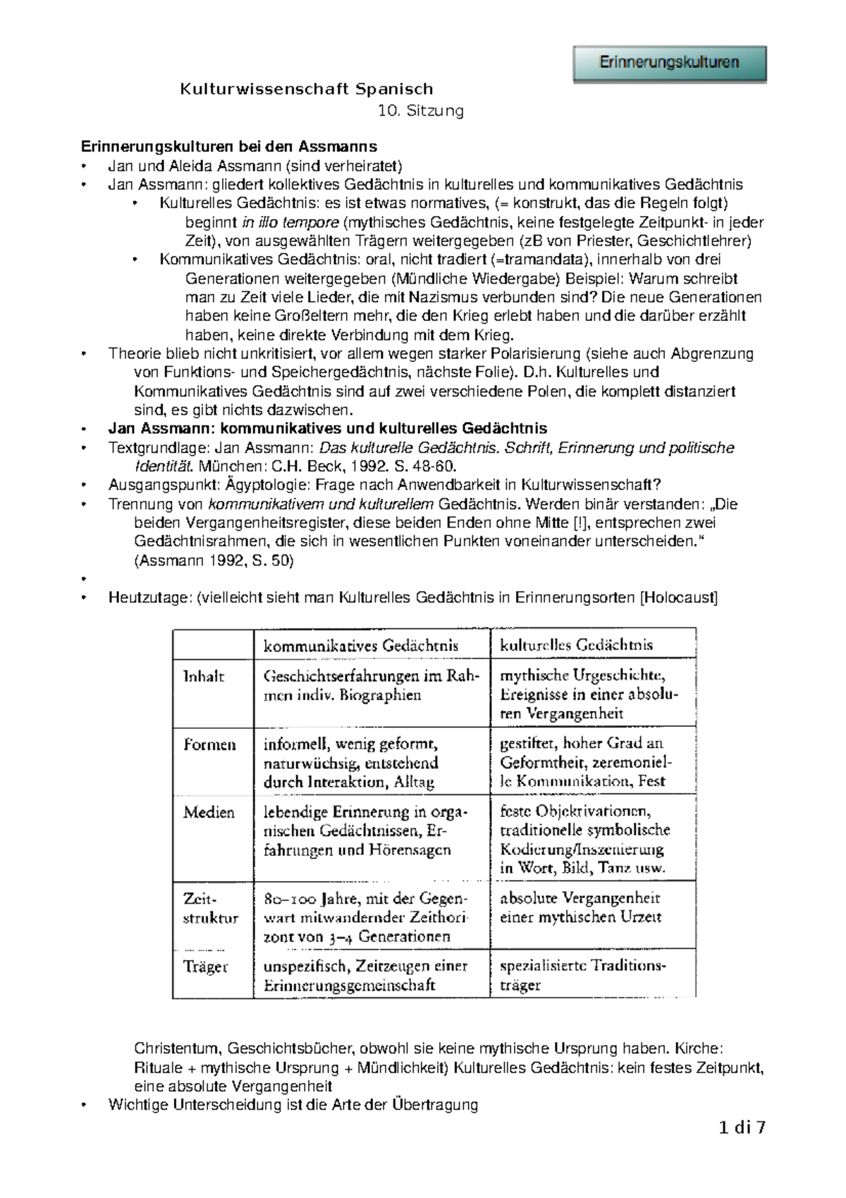 Raumtheorie Vorlesungsnotizen 6 Kulturwissenschaft Spanisch 10 Sitzung Studocu