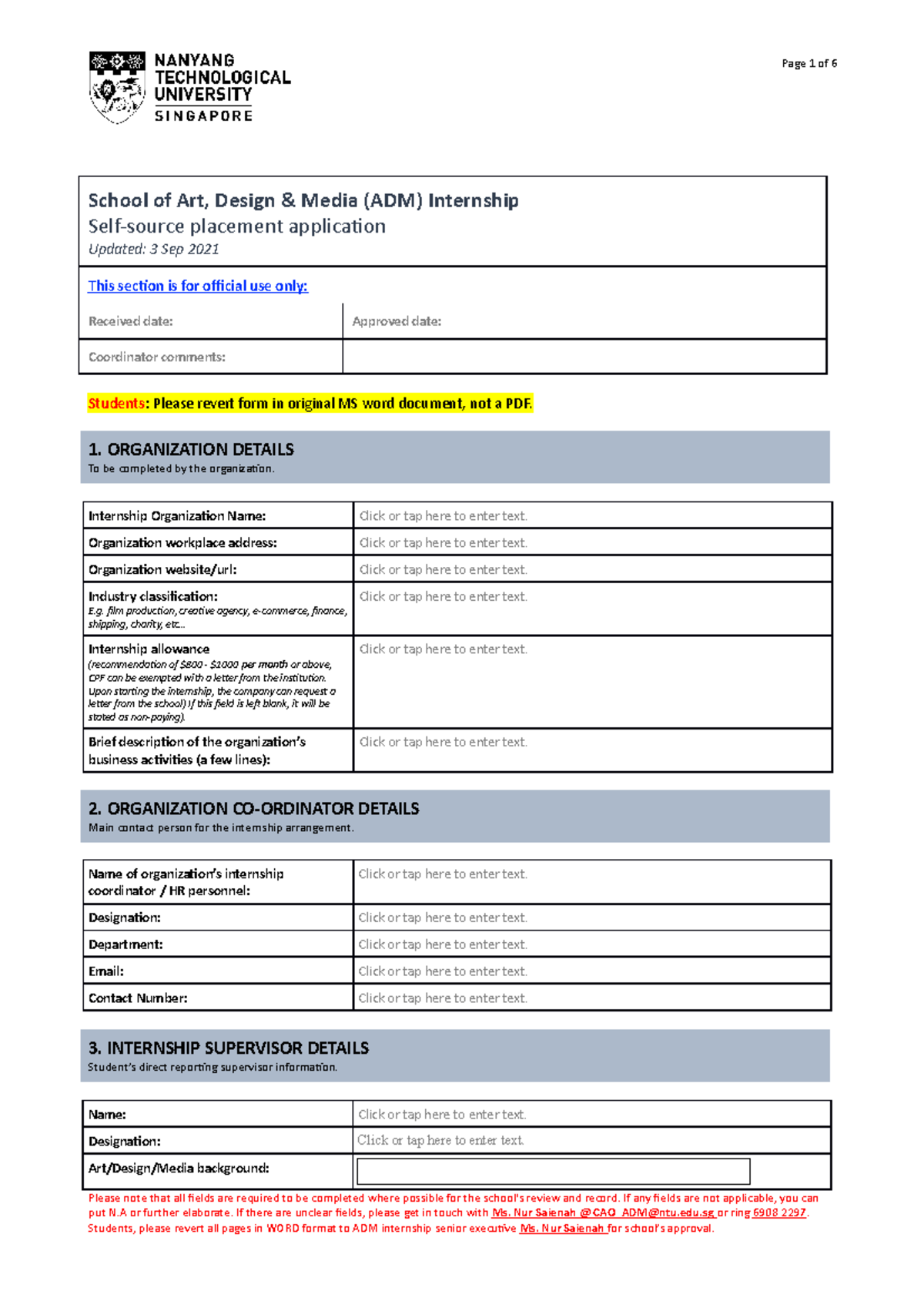 ADM-Self-Source-Form 23Sep21 - School of Art, Design & Media (ADM ...
