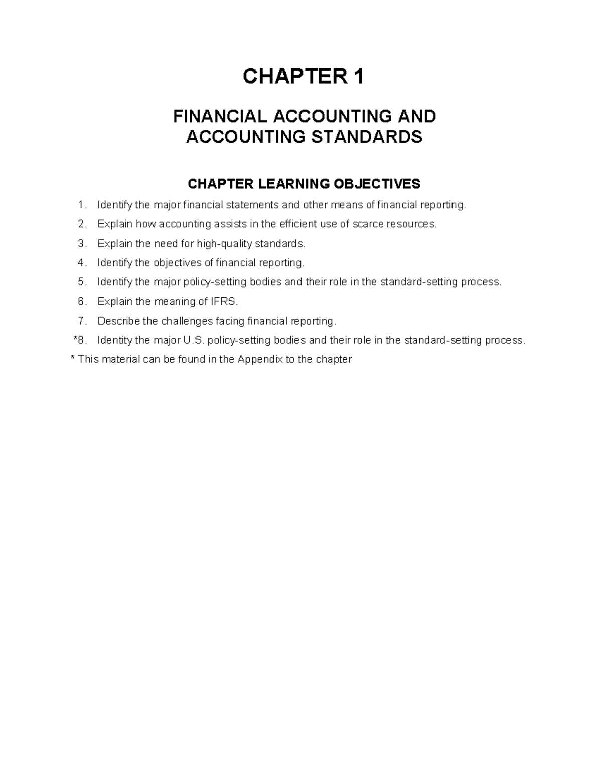 1. Financial Reporting and Accounting Standards - CHAPTER 1 FINANCIAL ...