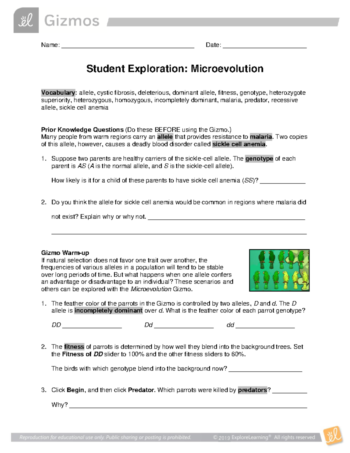 BIO106 Task 05 Microevolution SE - Name ...