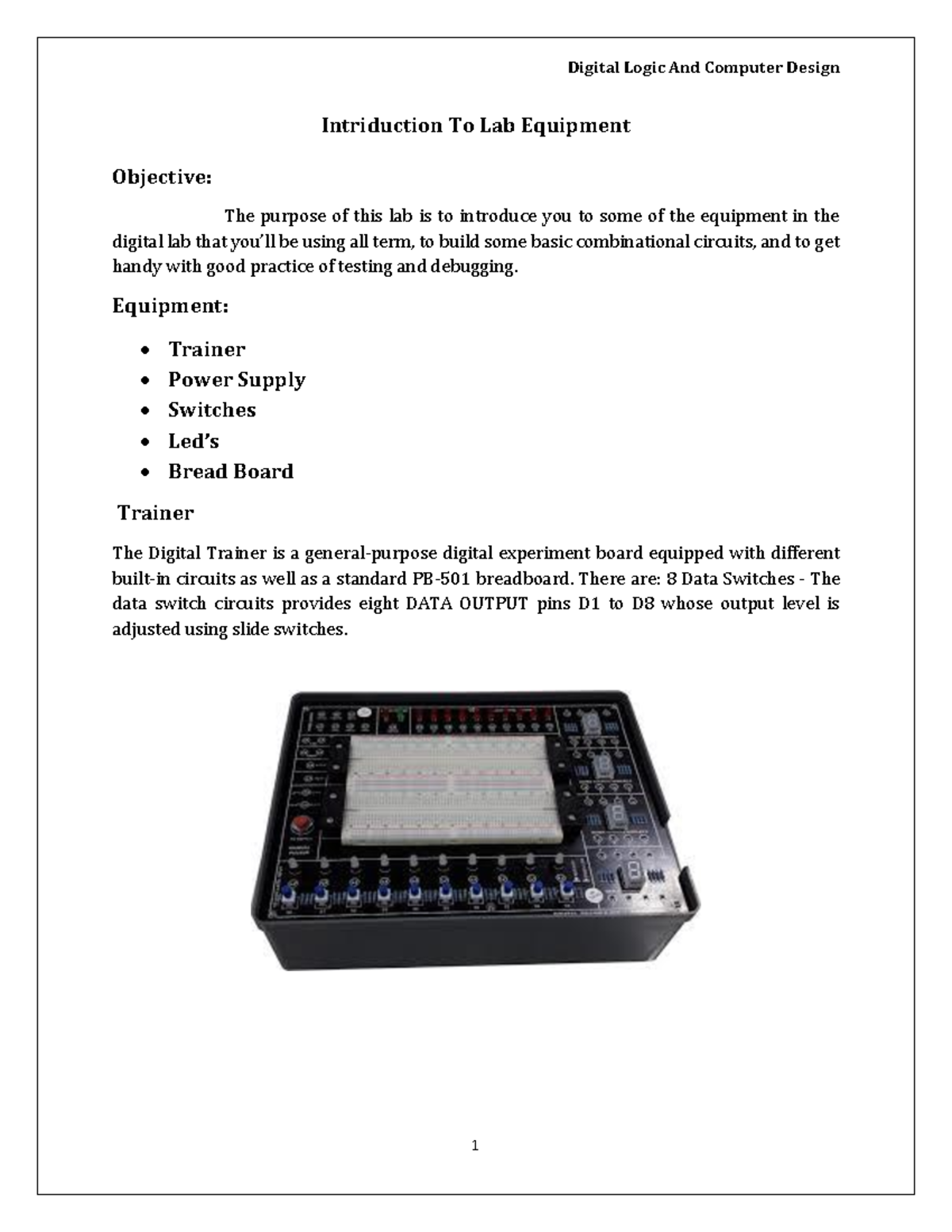 Intriduction To Lab Equipment - Warning: TT: undefined function: 32 ...