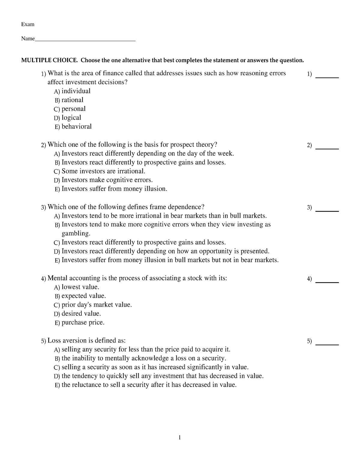 Chapter 8 - Test Banks - Exam Name ...