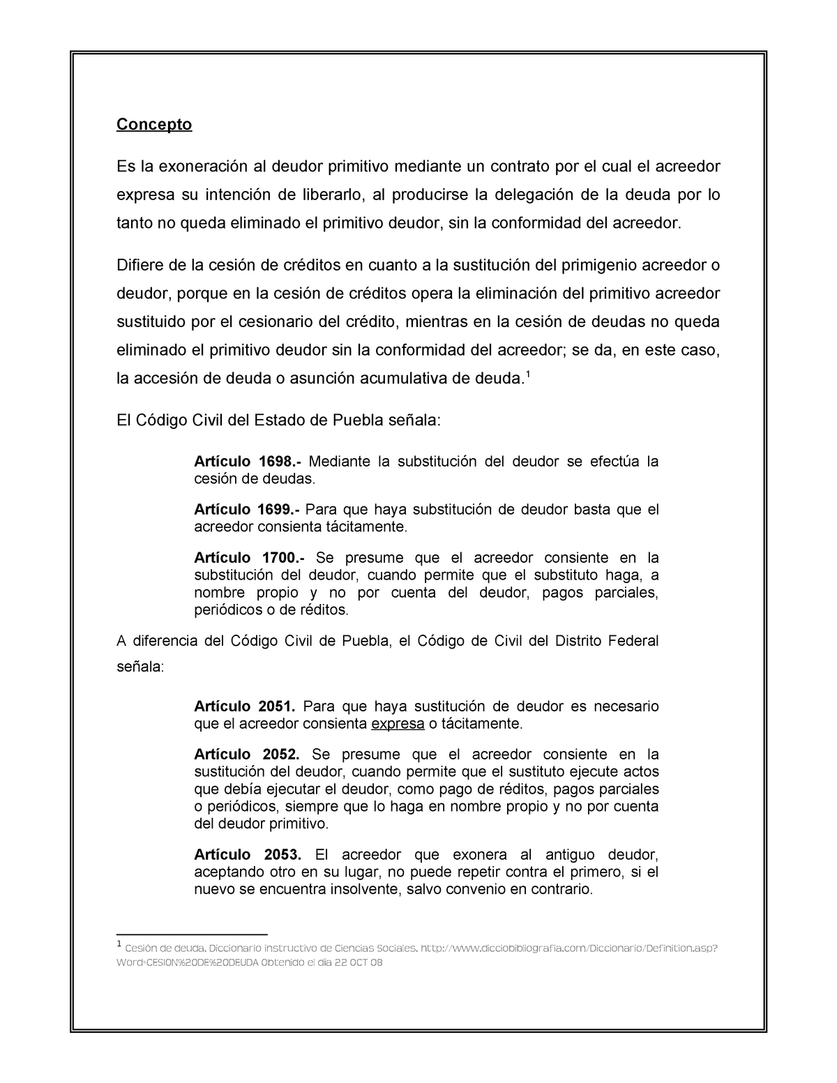 Contrato de cesión de deuda pdf