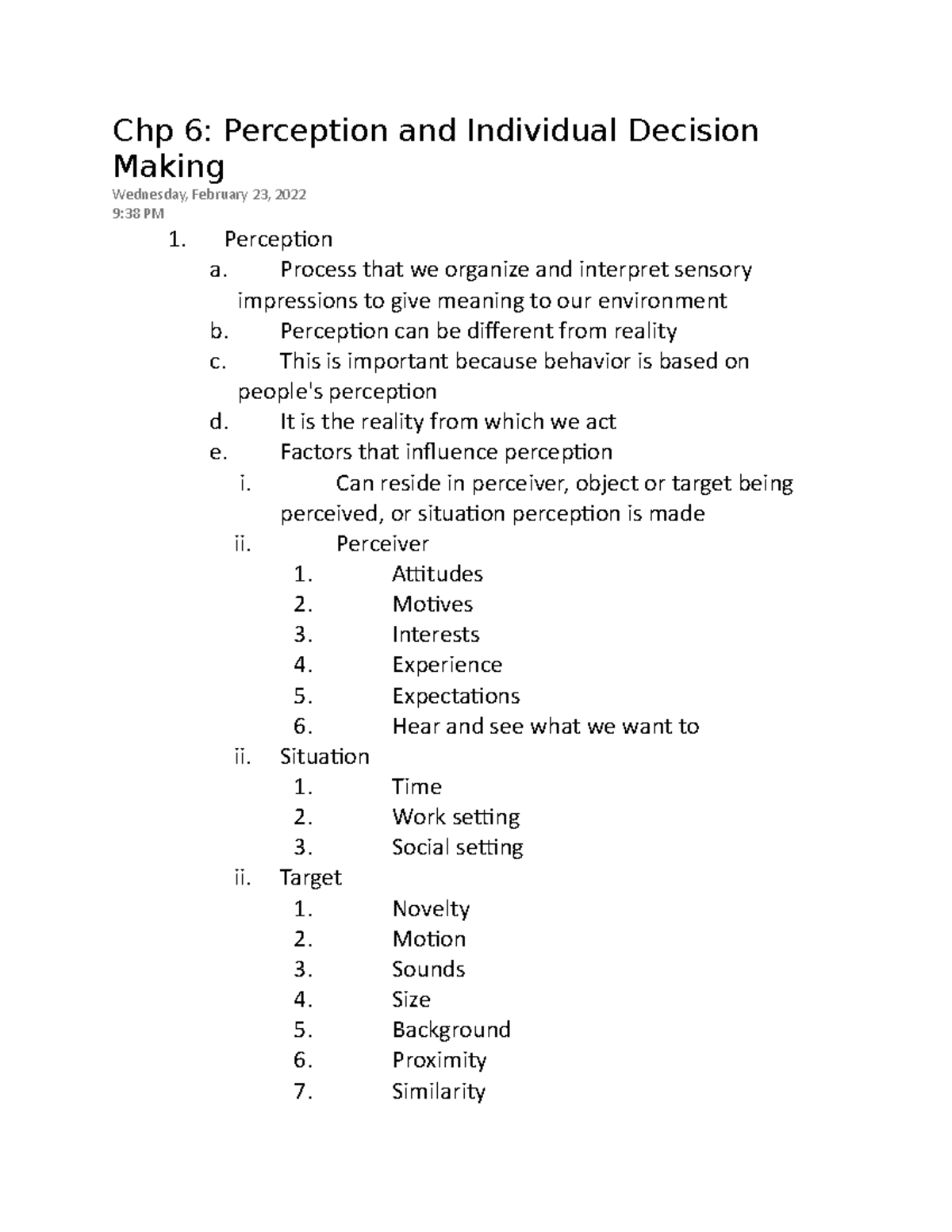 Chp 6 Perception And Individual Decision Making Chp 6 Perception And Individual Decision 5422