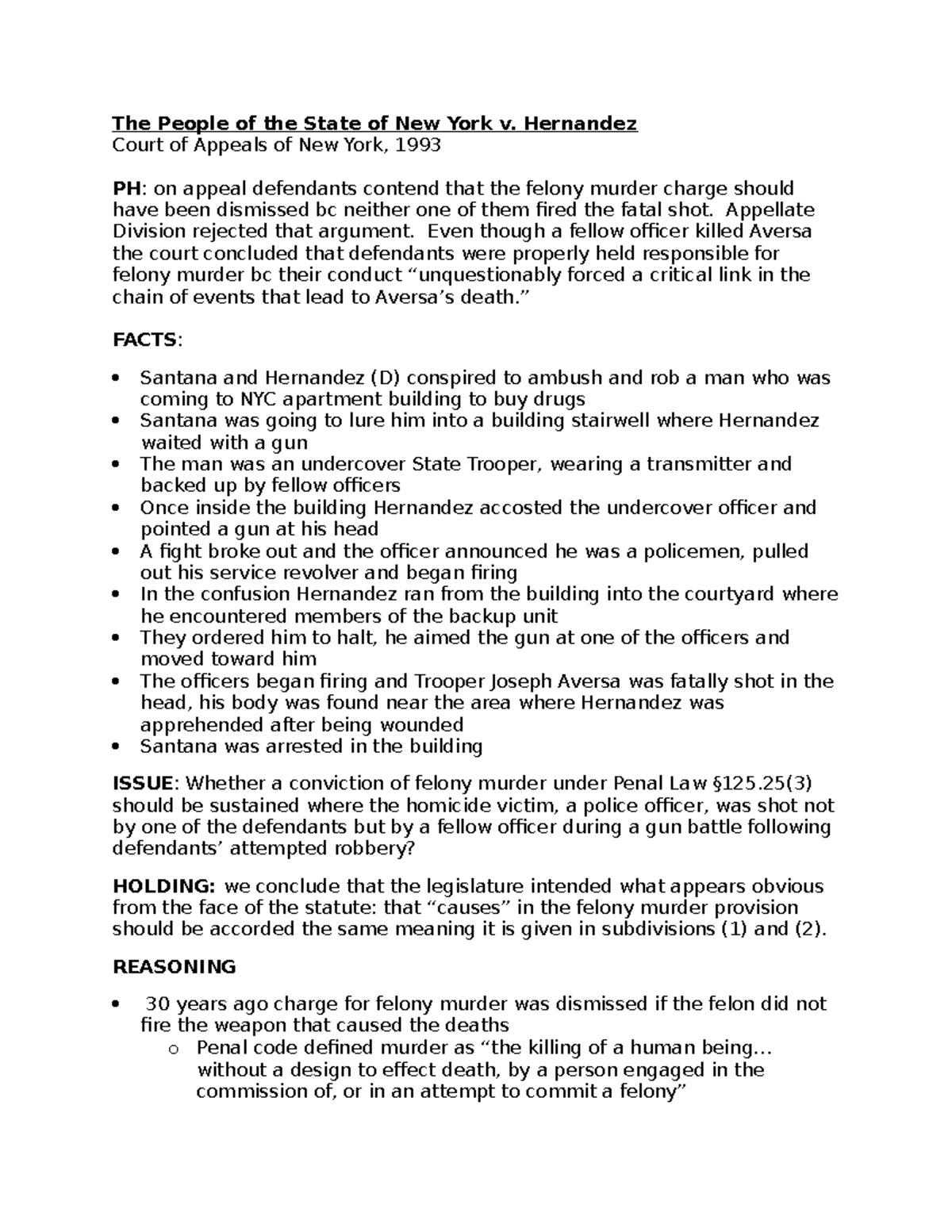 The People of the State of New York v. hernandez The People of the