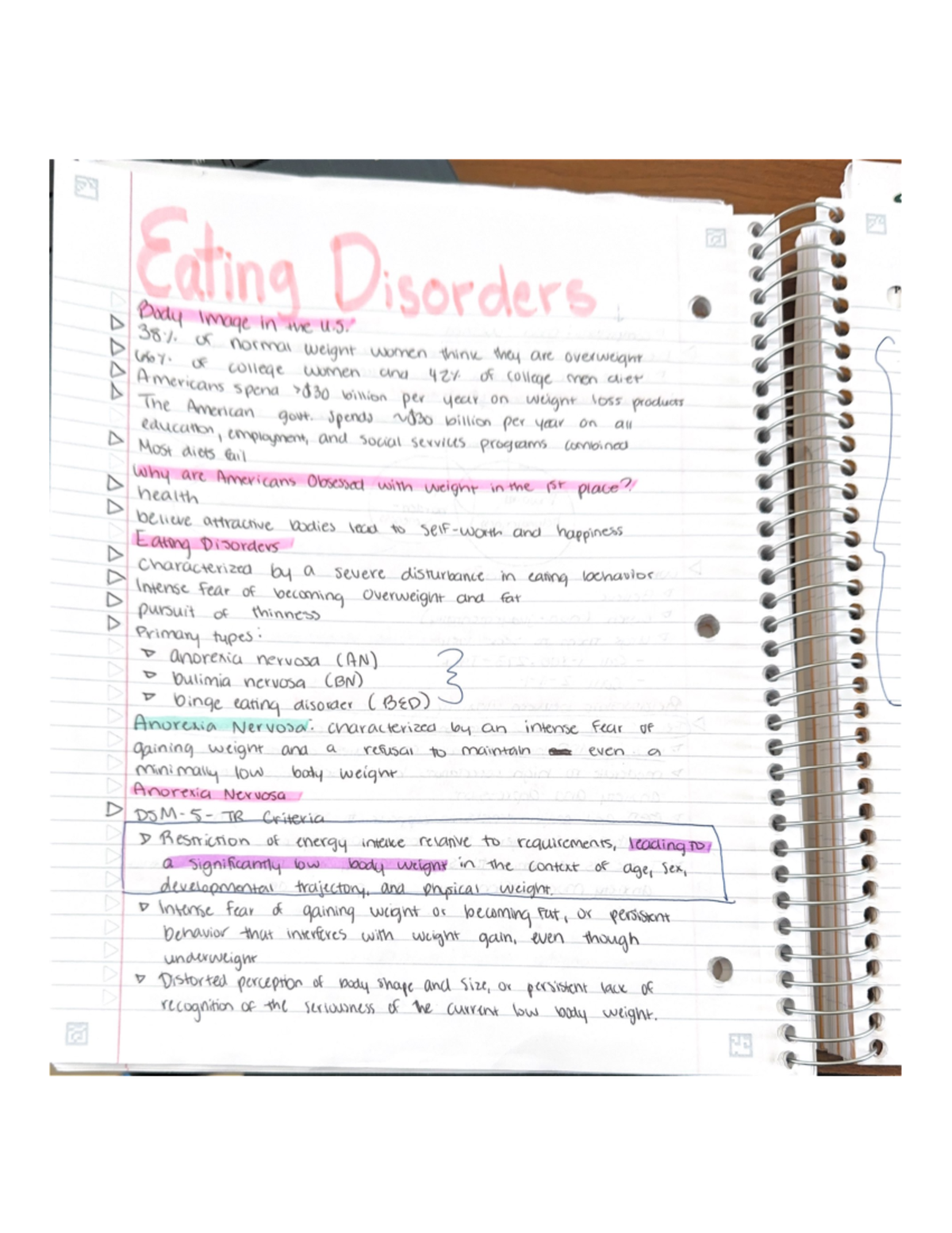 Ed part 1 - part one of eating disorders lecture. for exam two ...