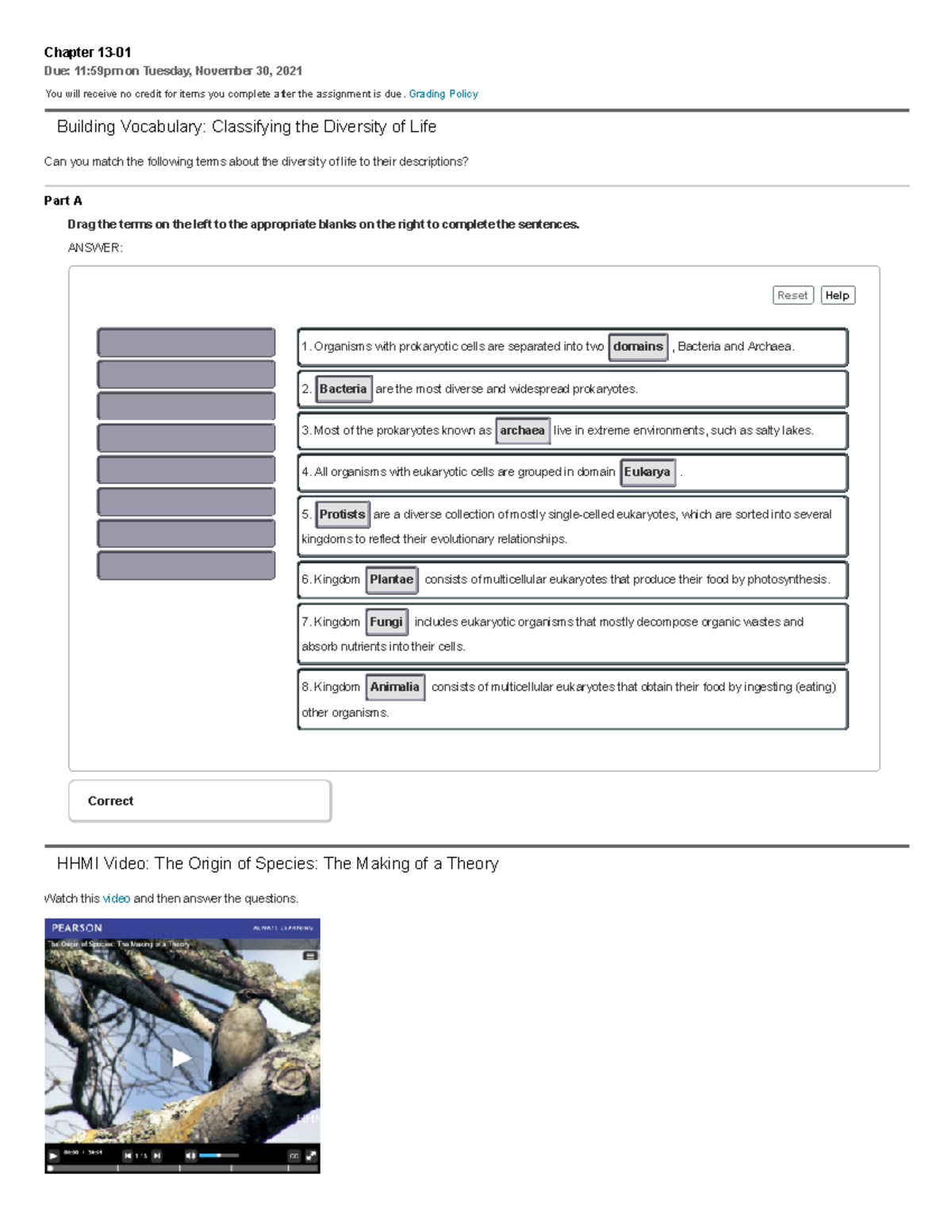 Chapter 13-01 - Pearson Homework - BSC1005 - Studocu