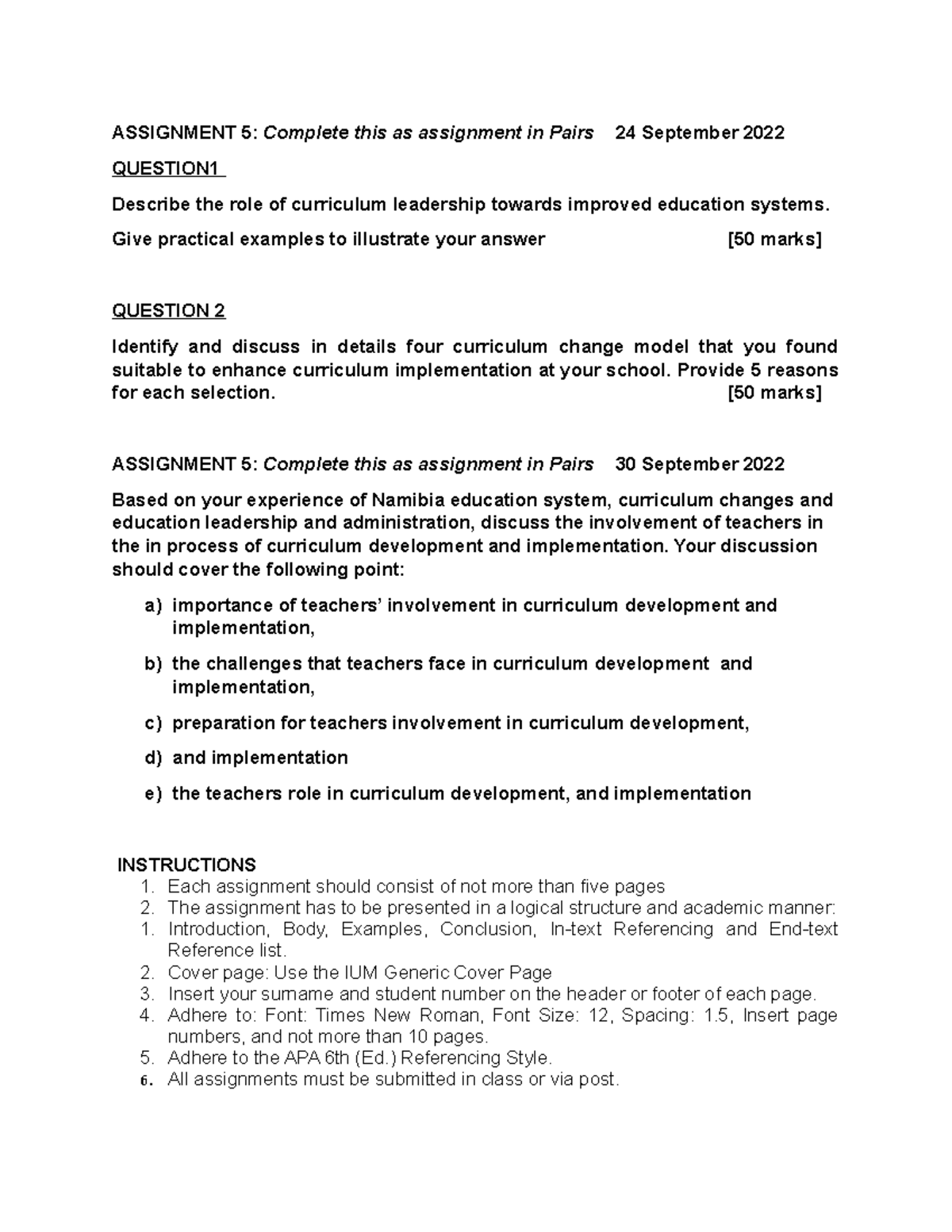 developing leadership and management skills assignment