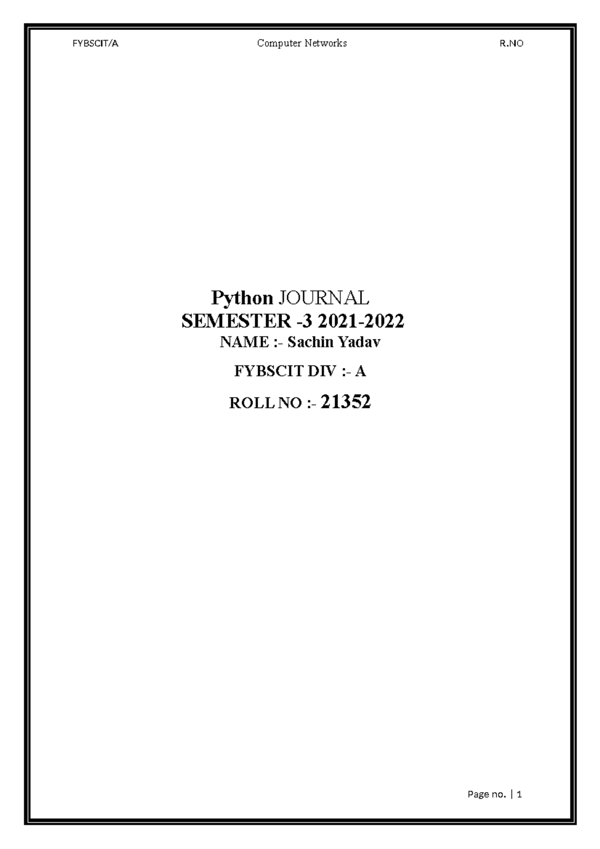 Python journal with code and output - Python JOURNAL SEMESTER -3 2021 ...