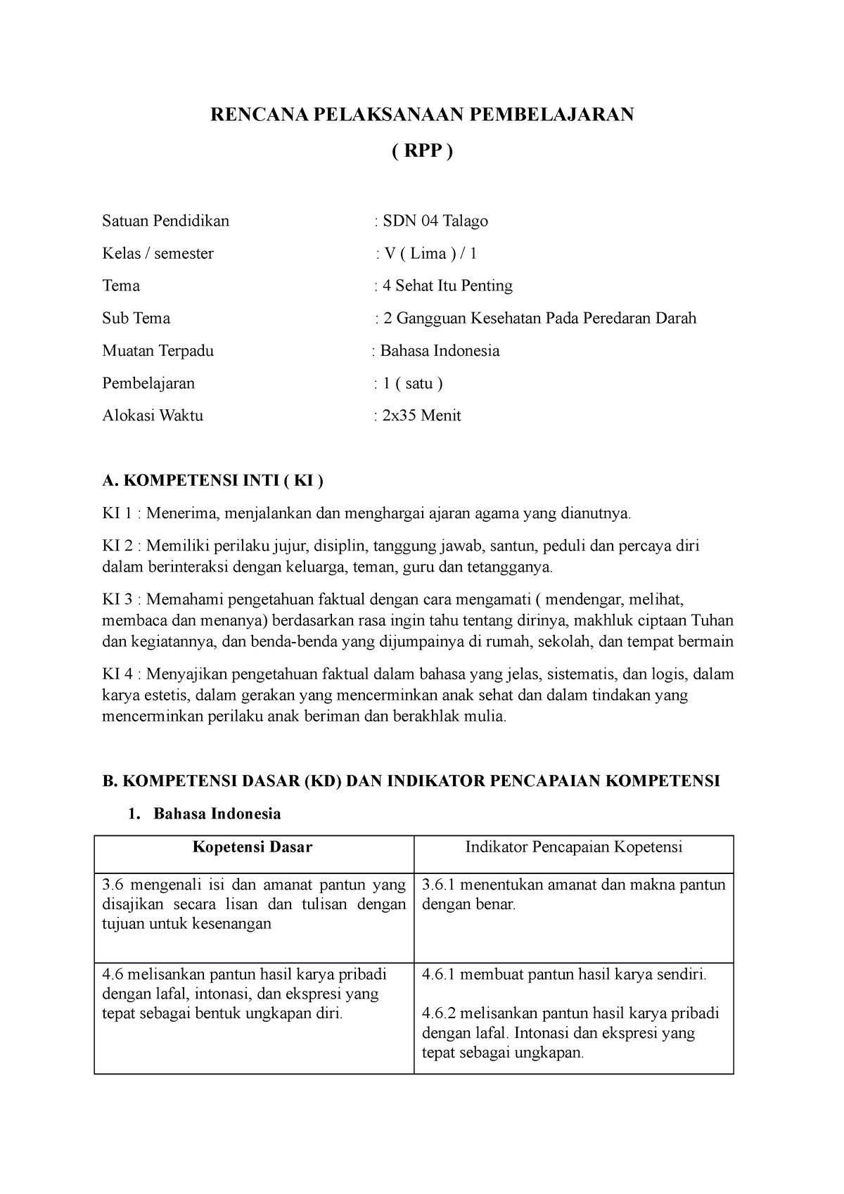 Rencana Pelaksanaan Pembelajaran Dan Materi - RENCANA PELAKSANAAN ...