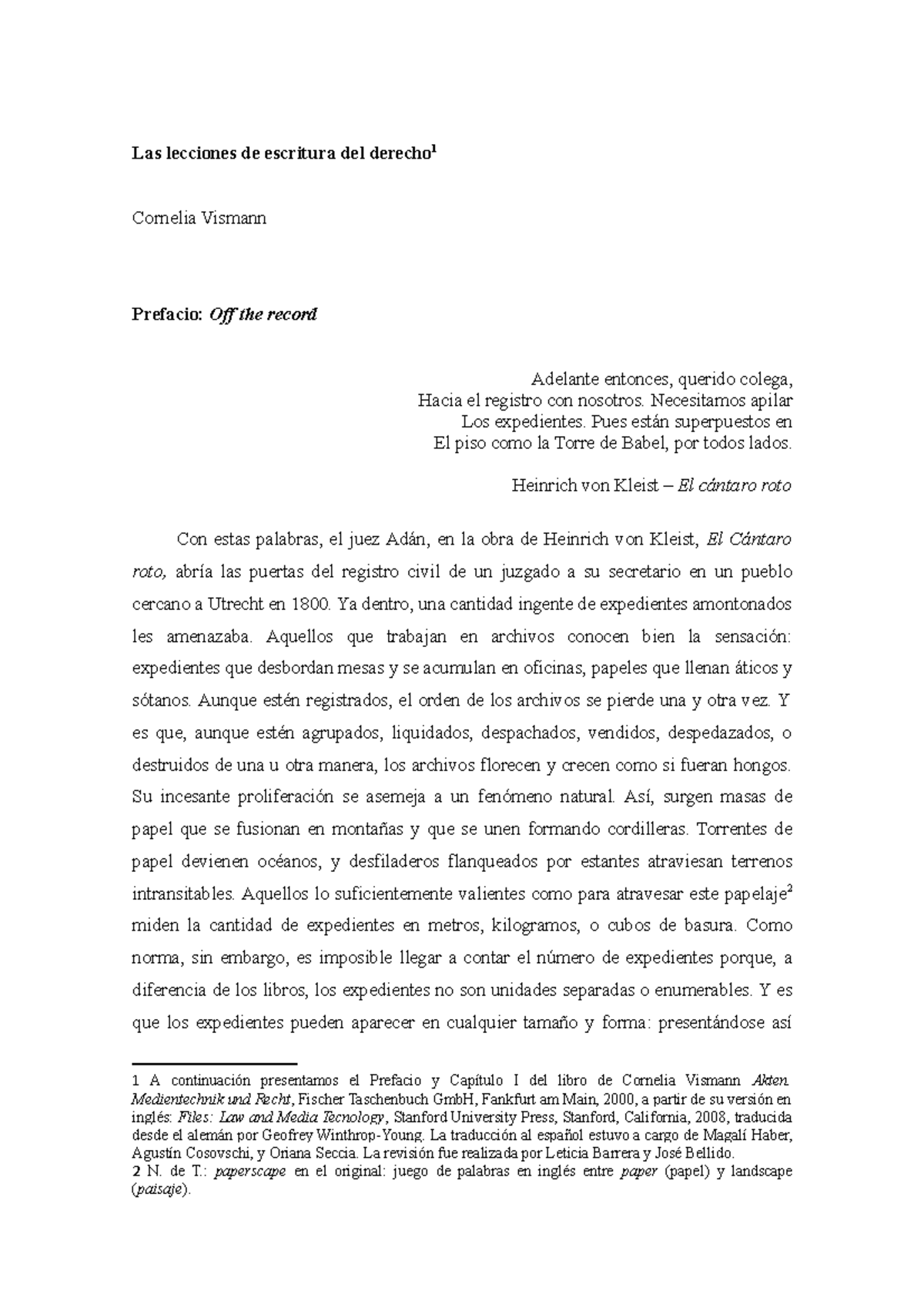 Vismann Las lecciones de escritura del derecho 1 Cornelia Vismann