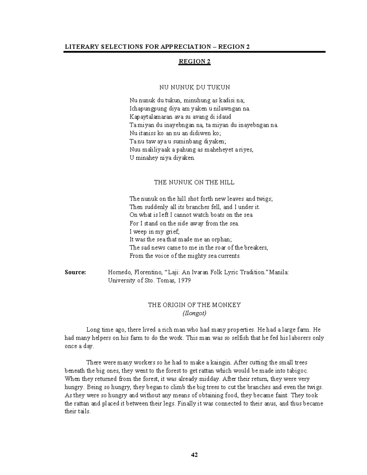 111226 fin - WORKSHEET BY PROF M.CRUZ - LITERARY SELECTIONS FOR ...