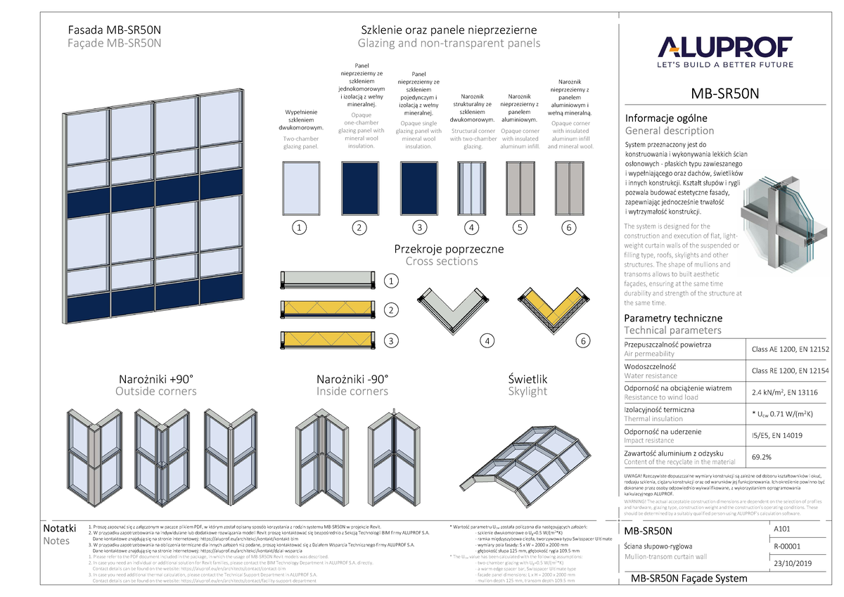 Aluprof MB-SR50N E Alu ENG R-00001 - Two-chamber glazing panel. Opaque ...