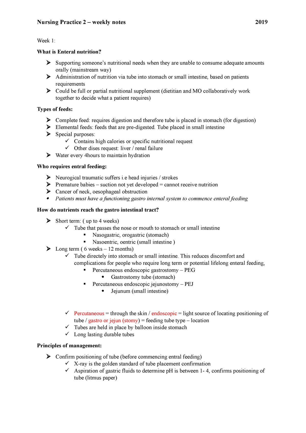 Lecture Notes - Week 1: What Is Enteral Nutrition? Supporting Someone’s ...