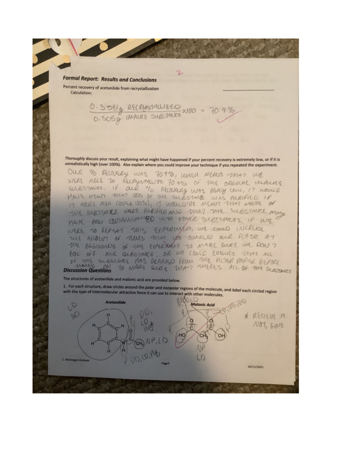 Lab 7 Discussion Questions CHM 126 Studocu