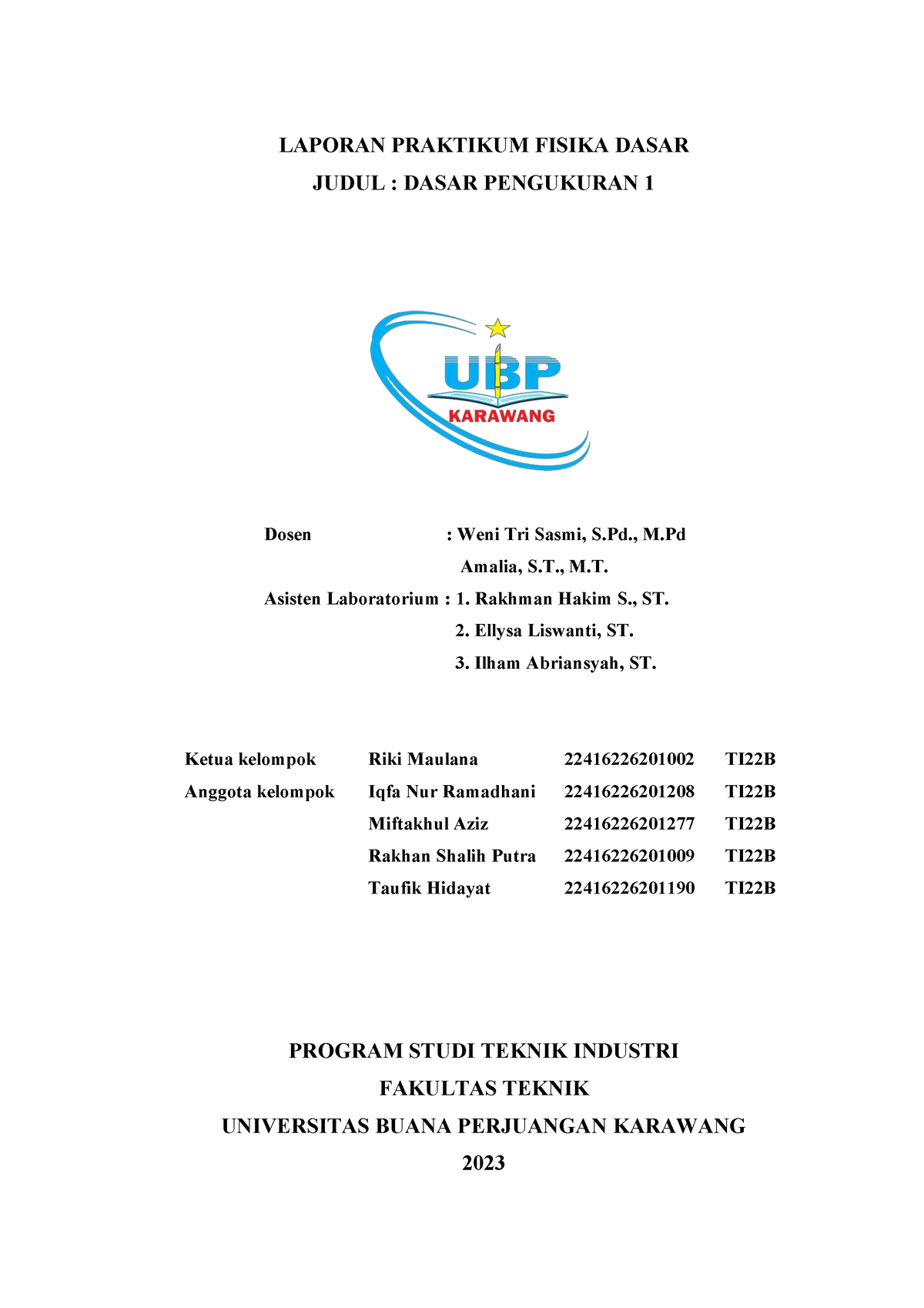 Bab 1 Modul 3 - Abcdefg - LAPORAN PRAKTIKUM FISIKA DASAR JUDUL : DASAR ...